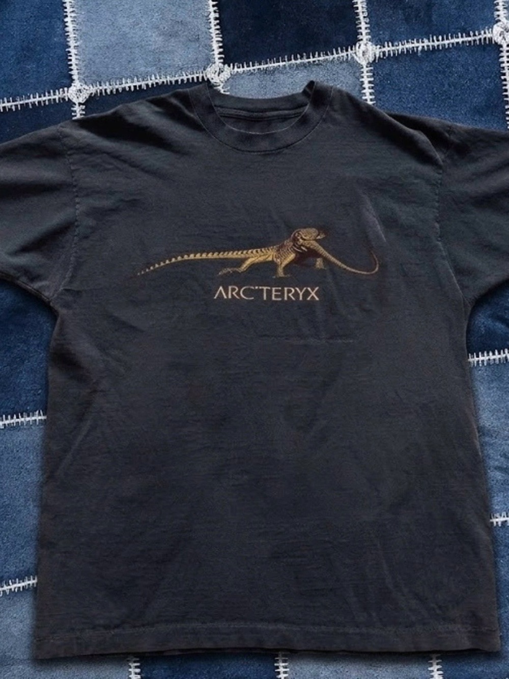 Arc'teryx Black Tee with Gold Lizard Logo